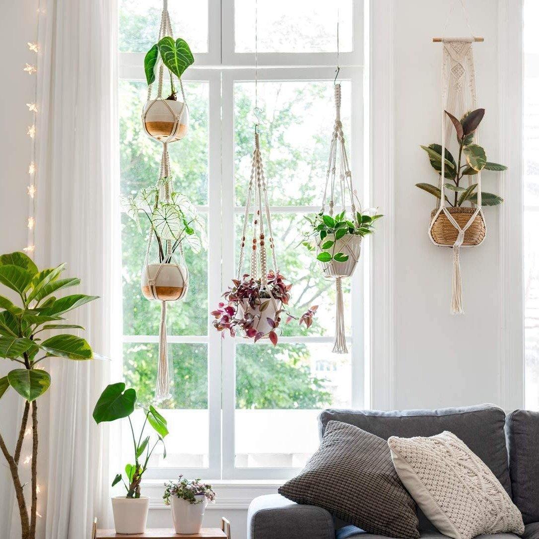 Avelena | 4-teiliges handgefertigtes Boho-Makramee-Pflanzenhänger-Set