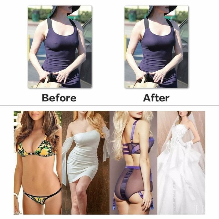 Avelena | Plus-Size Sexy, trägerlos, unsichtbarer Push-Up-BH