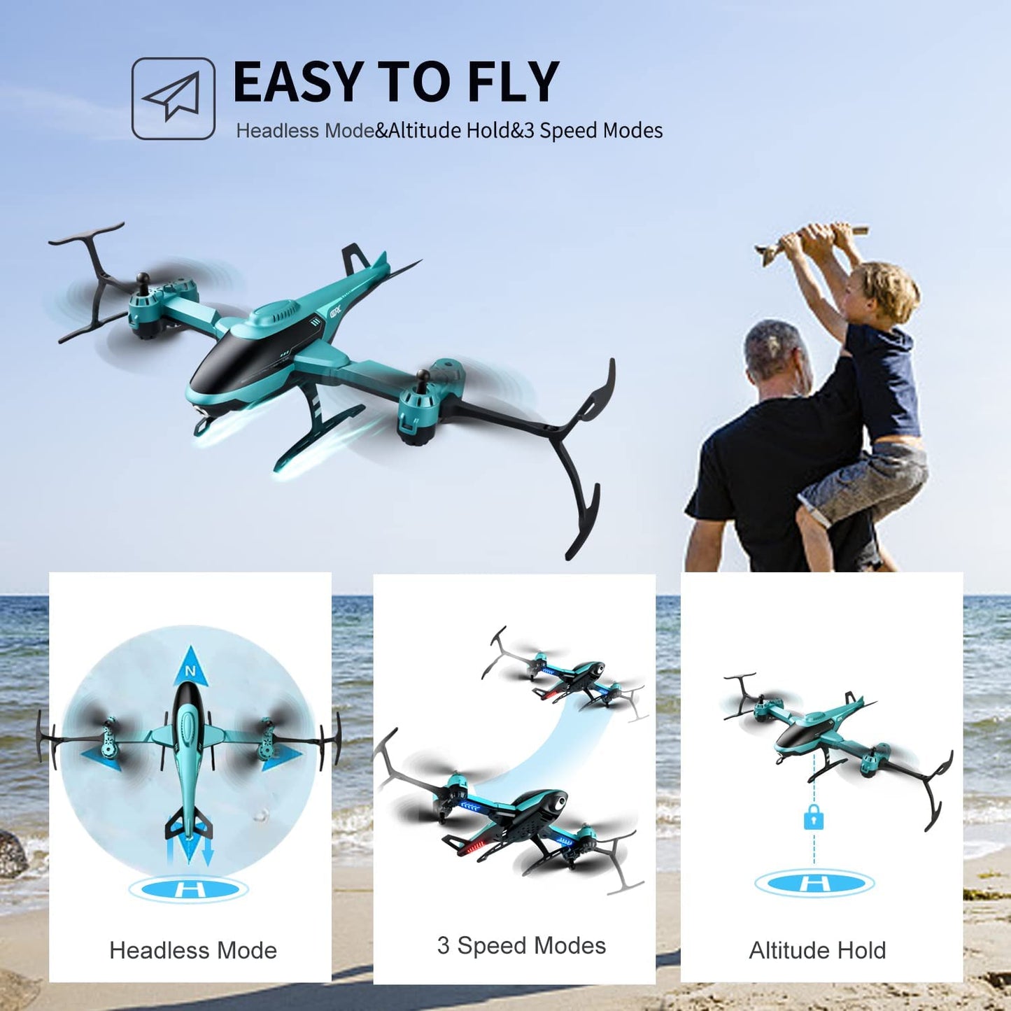 Avelena | RC Helicopter Drone mit 1080P HD Kamera für Kinder Erwachsene