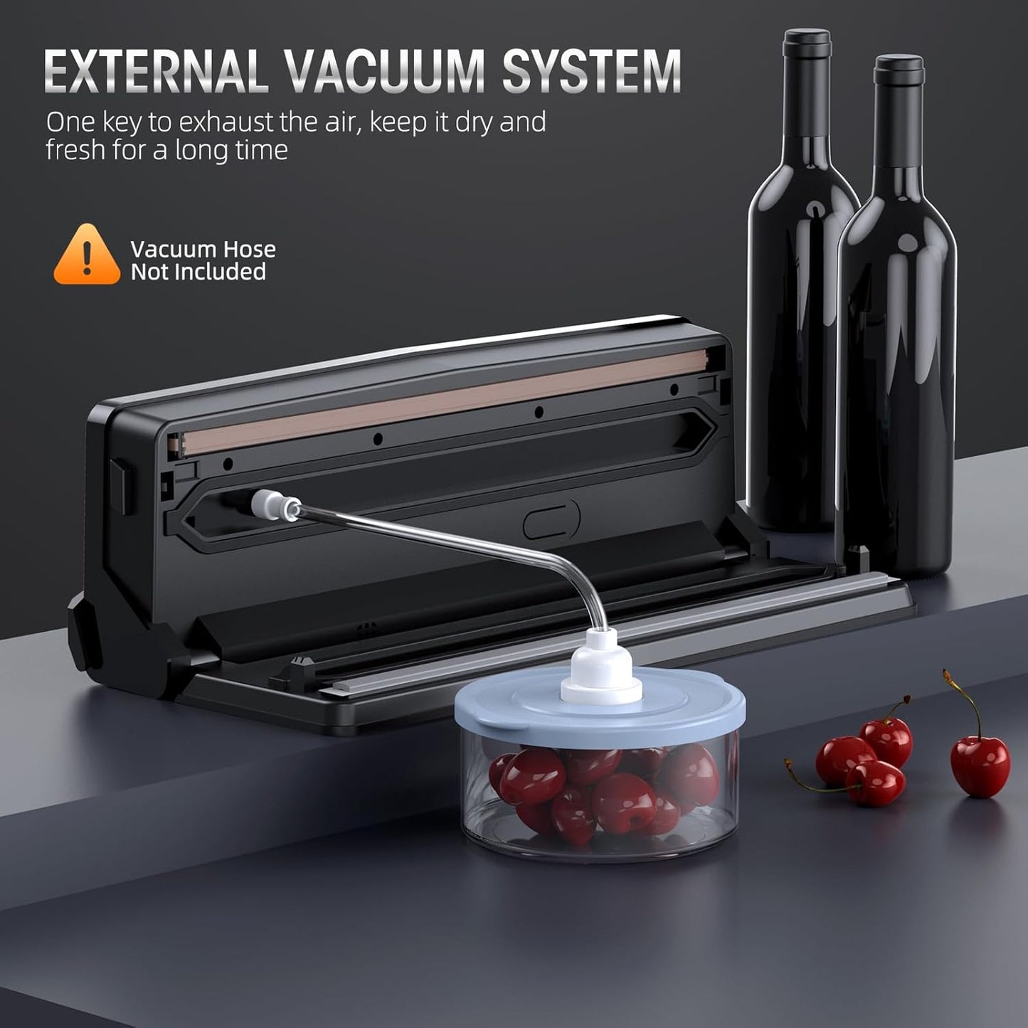 Avelena | 8-in-1 Vakuumierer mit eingebautem Schneider | Lebensmittelretter für trockene und feuchte Lebensmittel