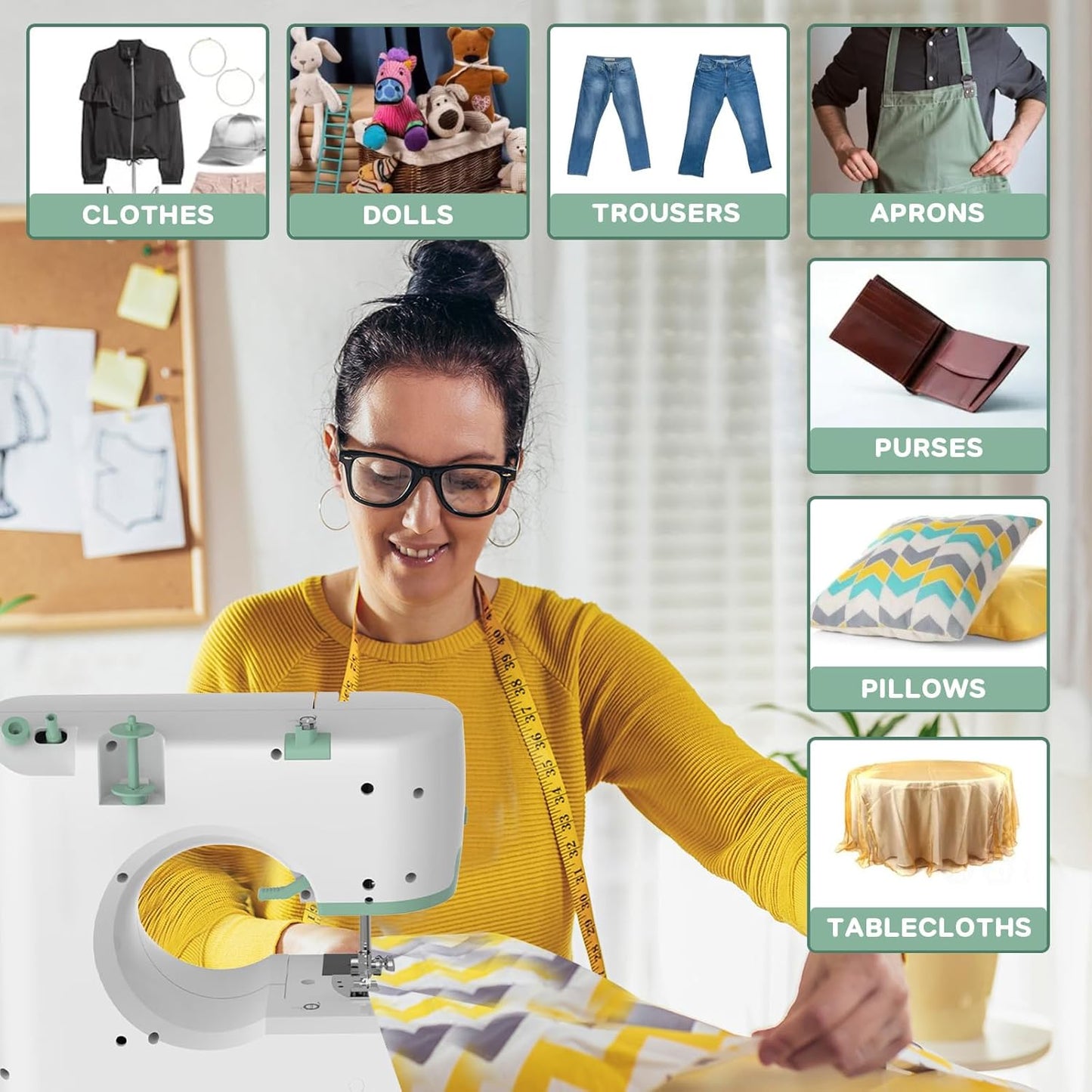 Avelena | Tragbare Nähmaschine mit 12 Stichen & Erweiterungstisch – StitchPro