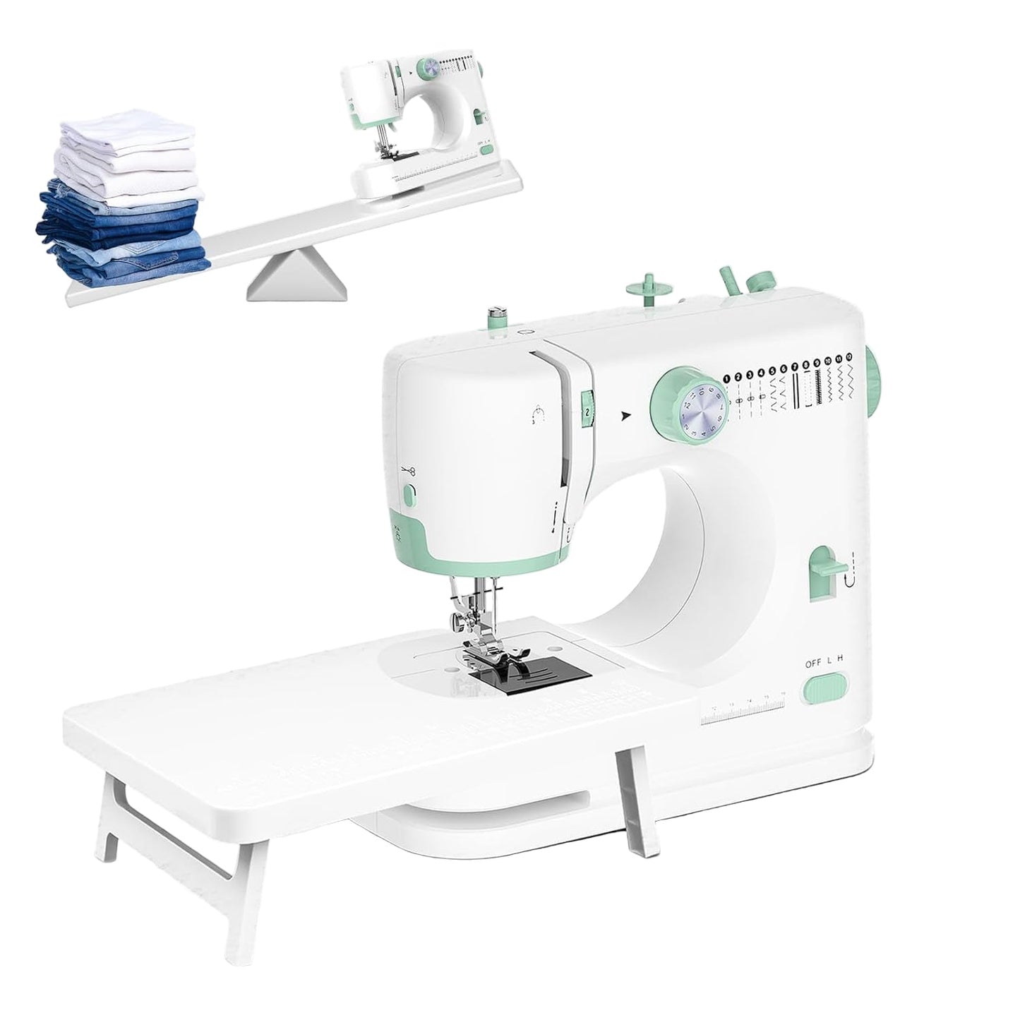 Avelena | Tragbare Nähmaschine mit 12 Stichen & Erweiterungstisch – StitchPro