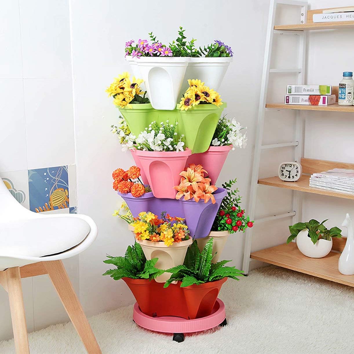 Avelena | 6-Layer Vertikaler Pflanzturm – Drei-dimensionales Blumensystem für den Garten