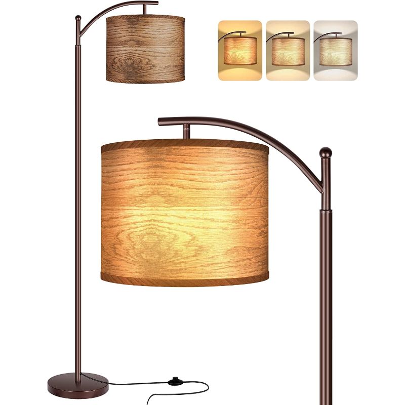 Avelena | Stehlampe mit 3 Farbtemperaturen LED-Glühbirne, Stehlampe hohe industrielle Stehlampe Lesen für Schlafzimmer, Büro, weiße Lampenschirm enthalten
