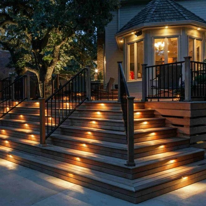 Avelena | Solar Step Light - Wasserdichte LED-Außenbeleuchtung für Gehwege, Terrassen und Treppen - Solarbetriebene Gartenbeleuchtung