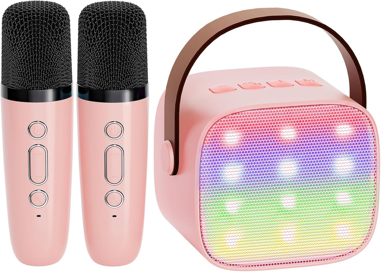 Avelena | Tragbare Mini Karaoke Maschine mit Bluetooth Lautsprecher & 2 Wireless Mikros – Veylo