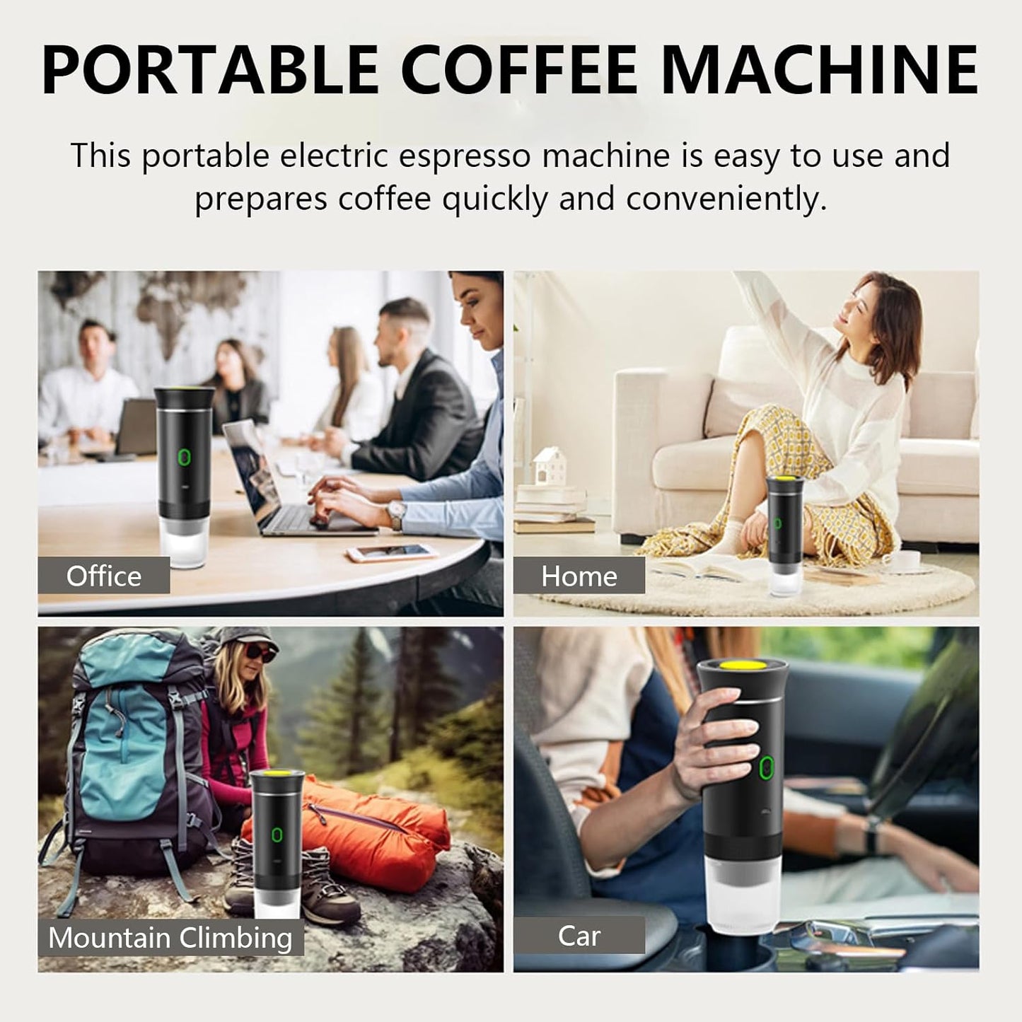 Avelena | Tragbare 3-in-1 Espresso-Kaffeemaschine mit wiederaufladbarem Akku – Raverno