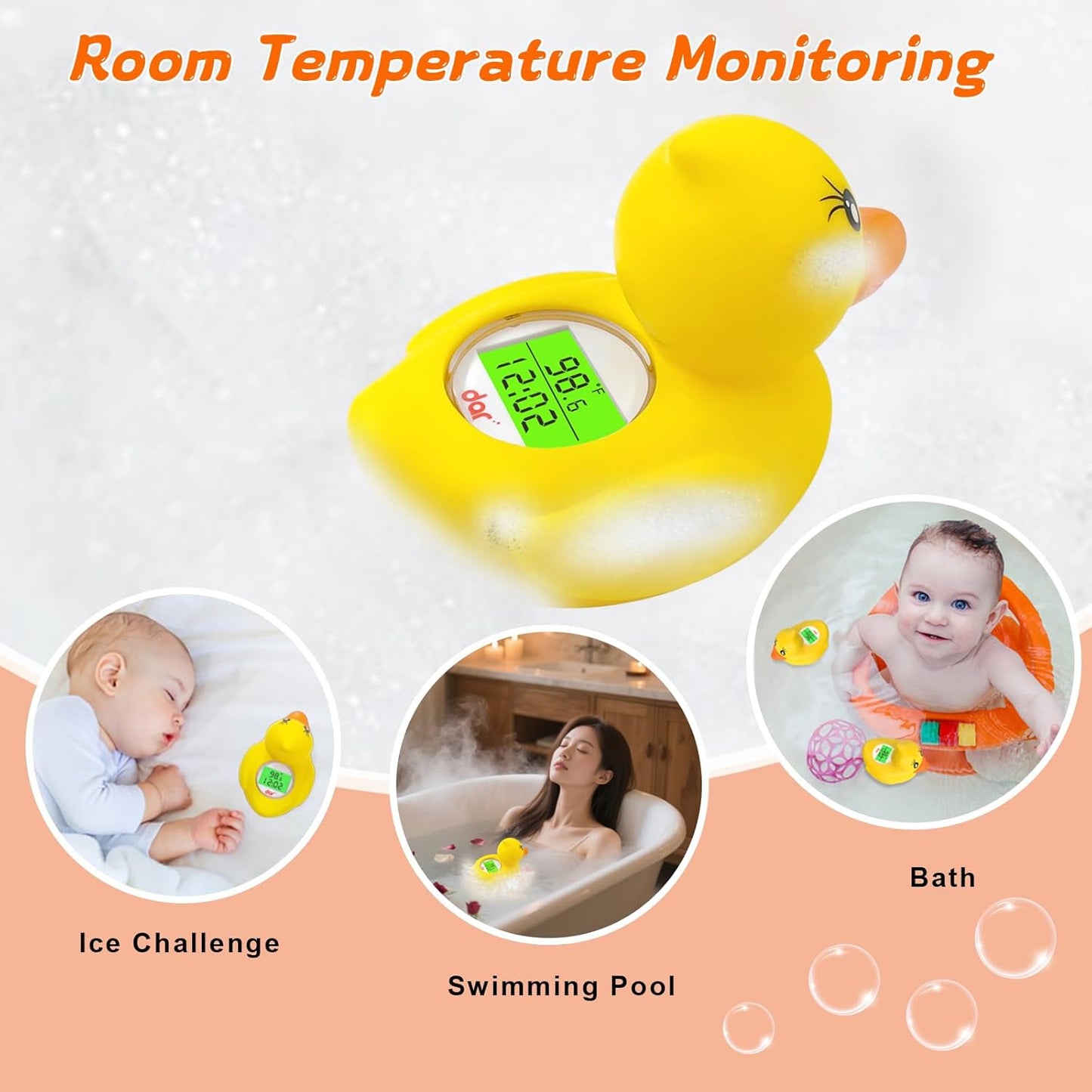 Avelena | AquaVeilig Baby Badthermometer – digitales Display mit 3 Farben und Temperaturwarnung