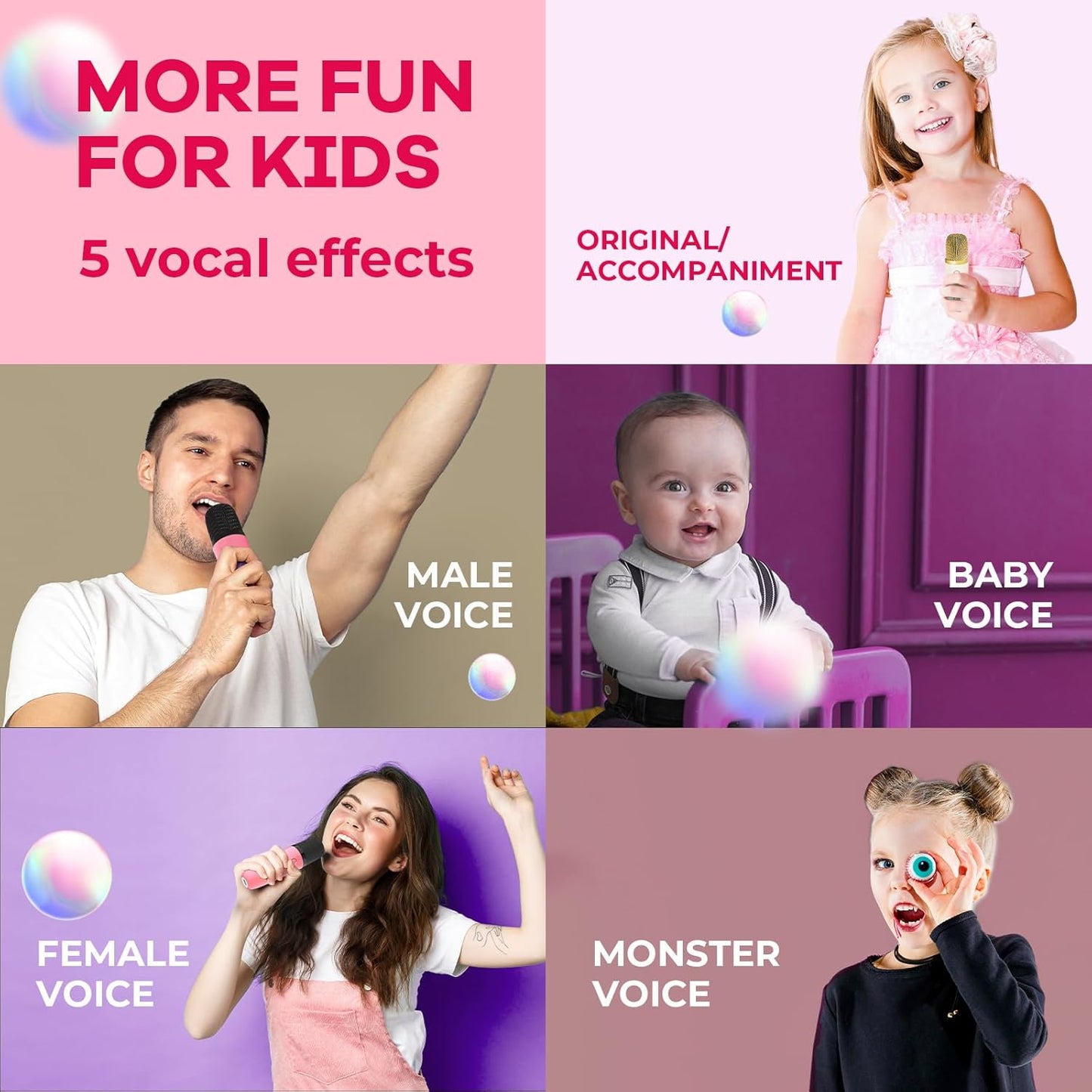 Avelena | Tragbare Mini Karaoke Maschine mit Bluetooth Lautsprecher & 2 Wireless Mikros – Veylo