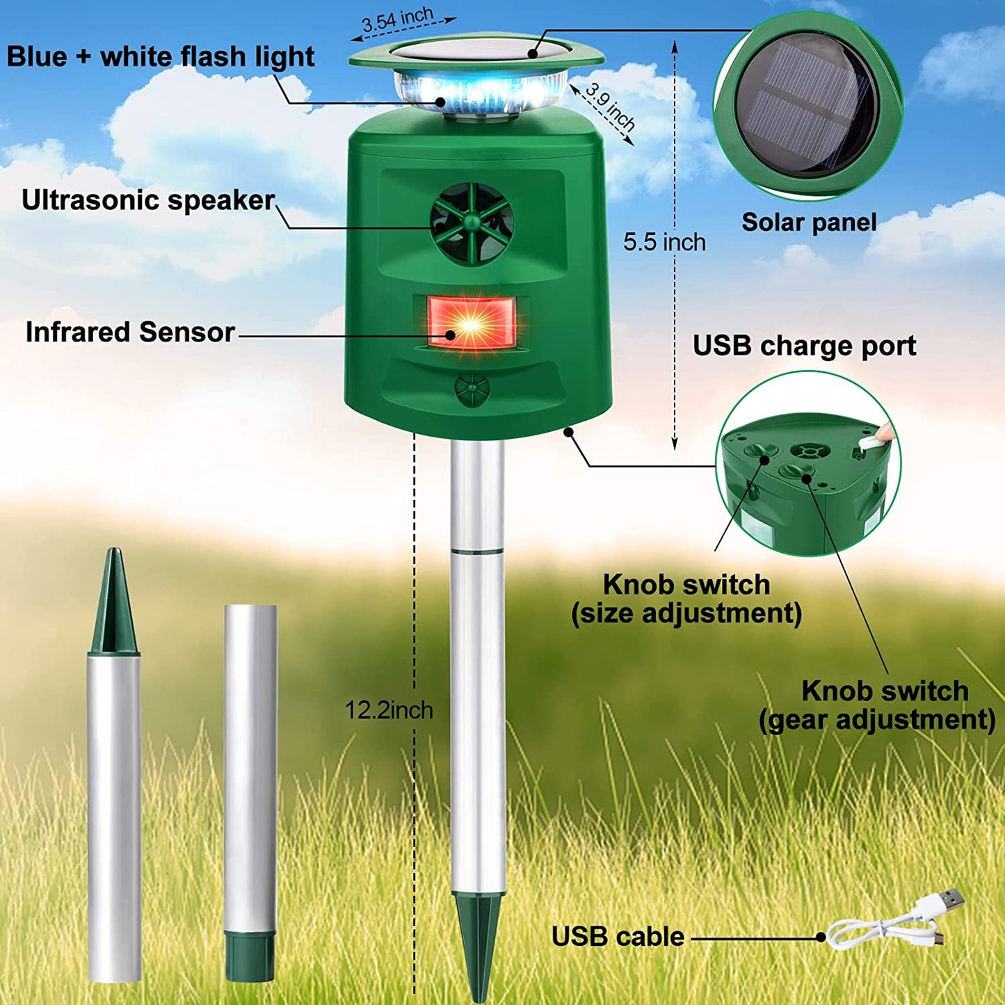 Avelena | Solar-Ultraschall-Repeller