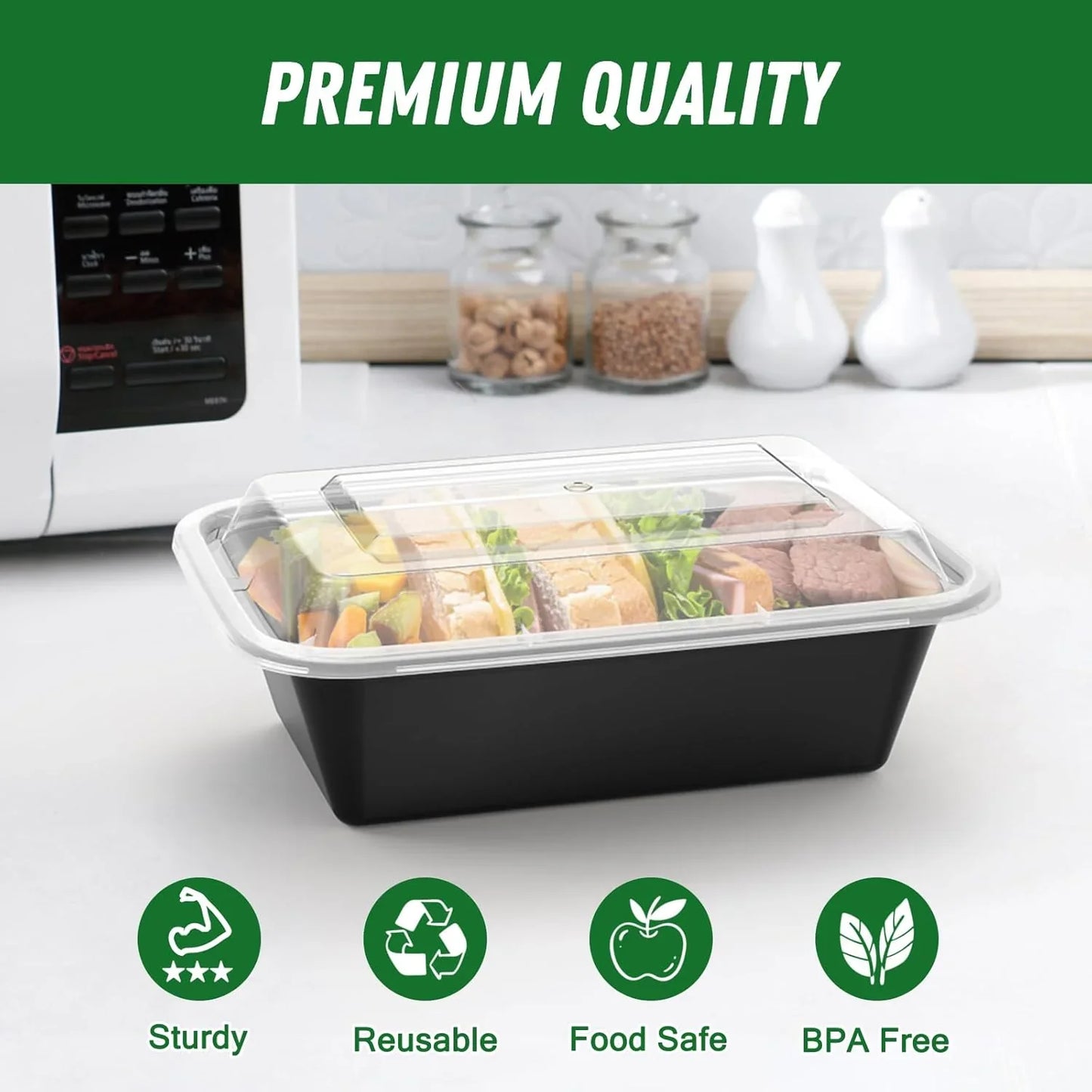 Avelena | 50-teiliges Meal-Prep-Behälter-Set mit Deckel – Ideal für Essensvorbereitung