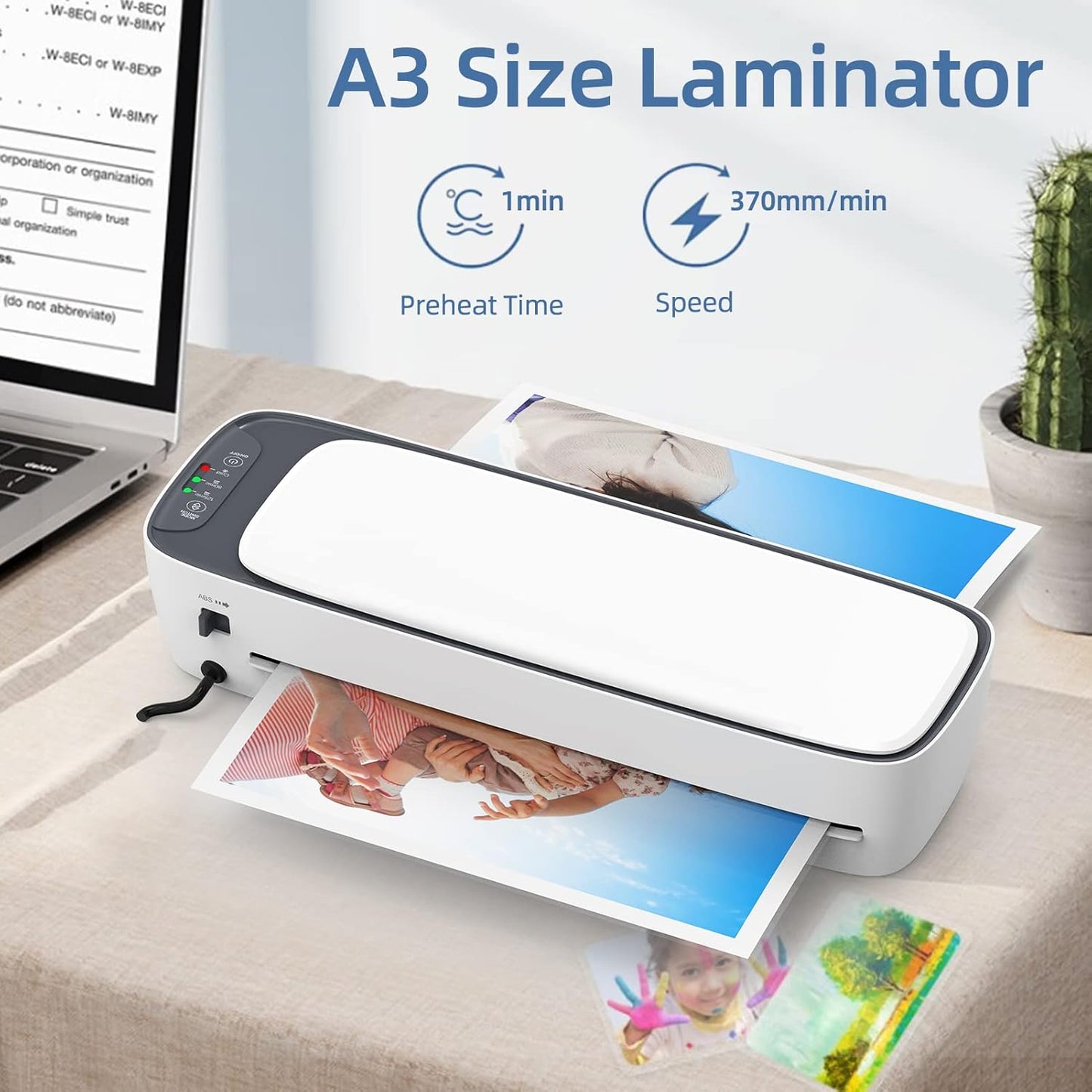 Avelena | A3 Desktop Laminator Set mit heißer & kalter Mode und 6-in-1-Funktionen – Lexaro