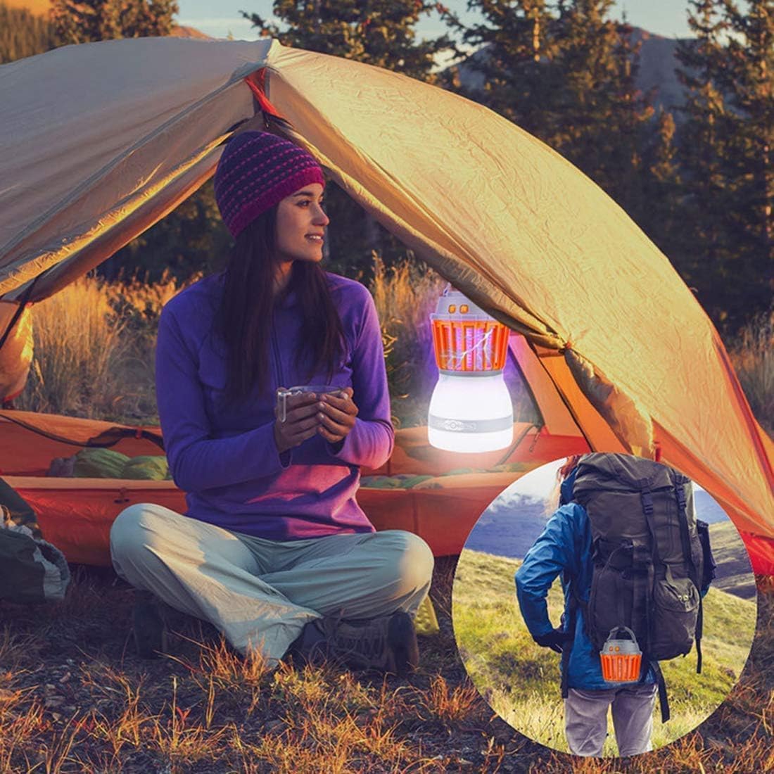 Avelena | Solar LED Mückenlampe mit integrierter Laterne – Effektiver Insektenschutz und Beleuchtung für Garten und Camping