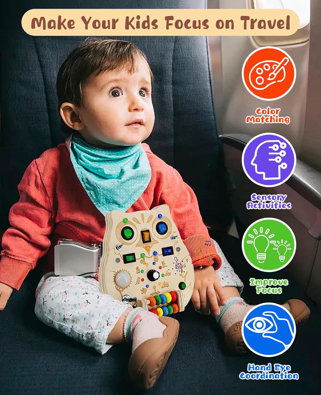 Avelena | SparkOwl Holz Lichtboard – Kinder LED Lernspielzeug