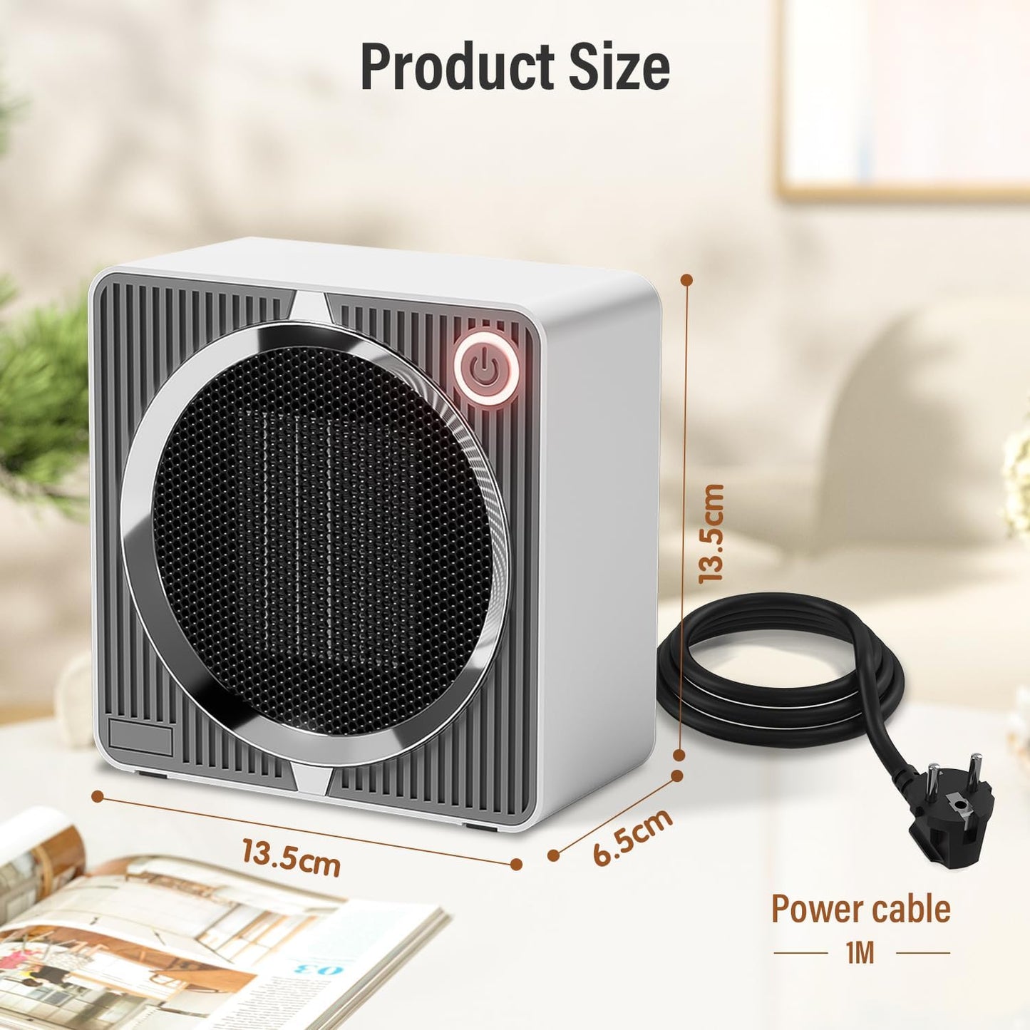 Avelena | 500W elektrischer PTC Keramikheizer | Schnelles Heizen, energieeffizient & sicher für den Innenbereich im Winter