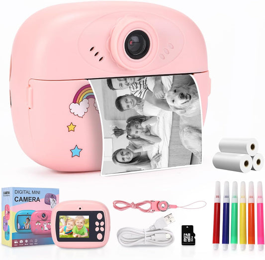 Avelena | Sofortbild-Kinderkamera mit Dualobjektiv, HD-Video und Kreativ-Kit – Lymora