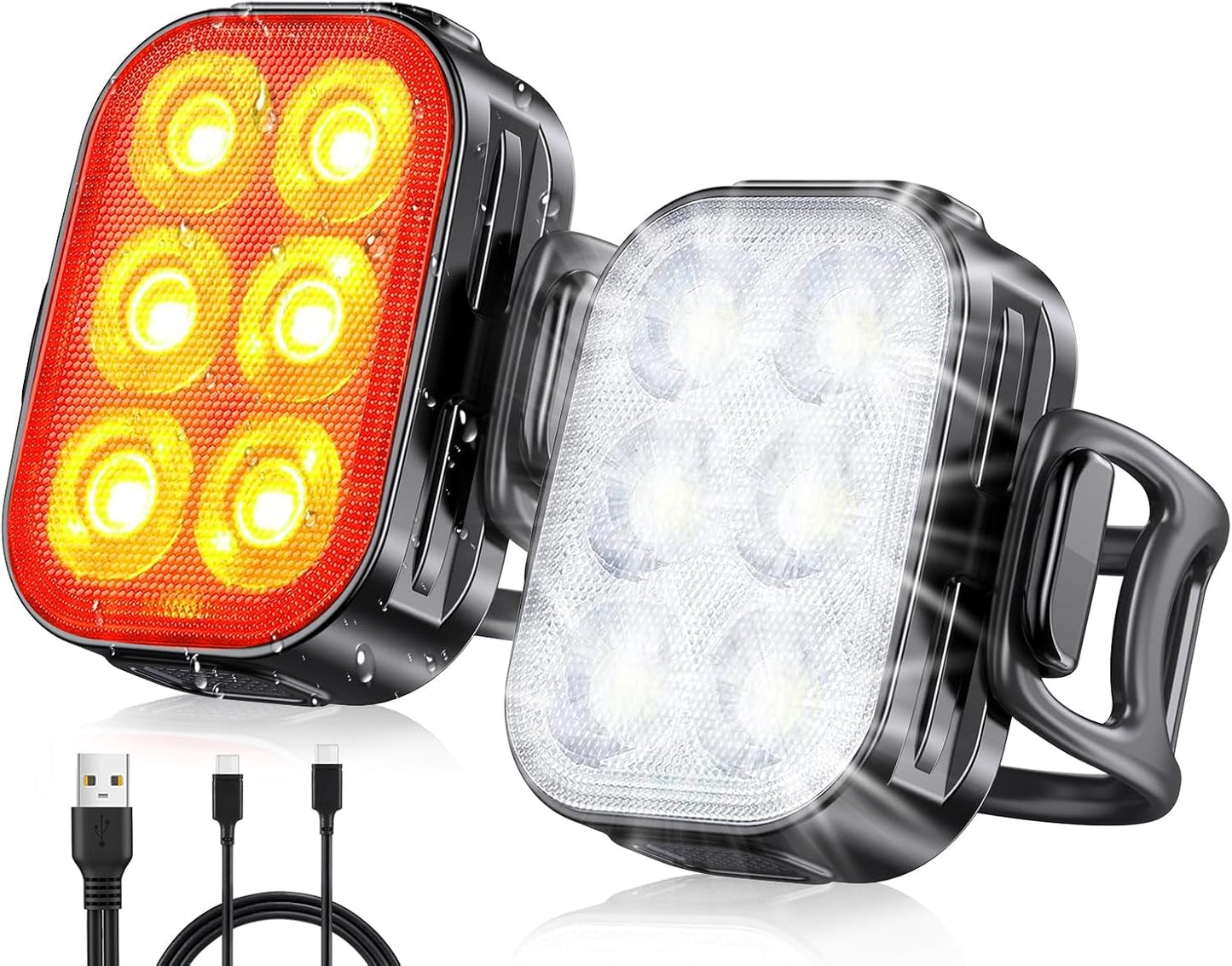 Avelena | Ultra Slim USB wiederaufladbares Fahrradlichtset mit 4+6 Modi – SlimBeam