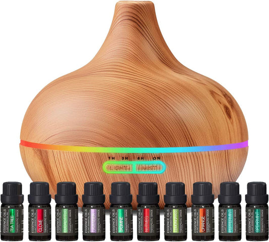 Avelena | Ultraschall-Diffusor & Top 10 ätherische Öle - 400ml Diffusor