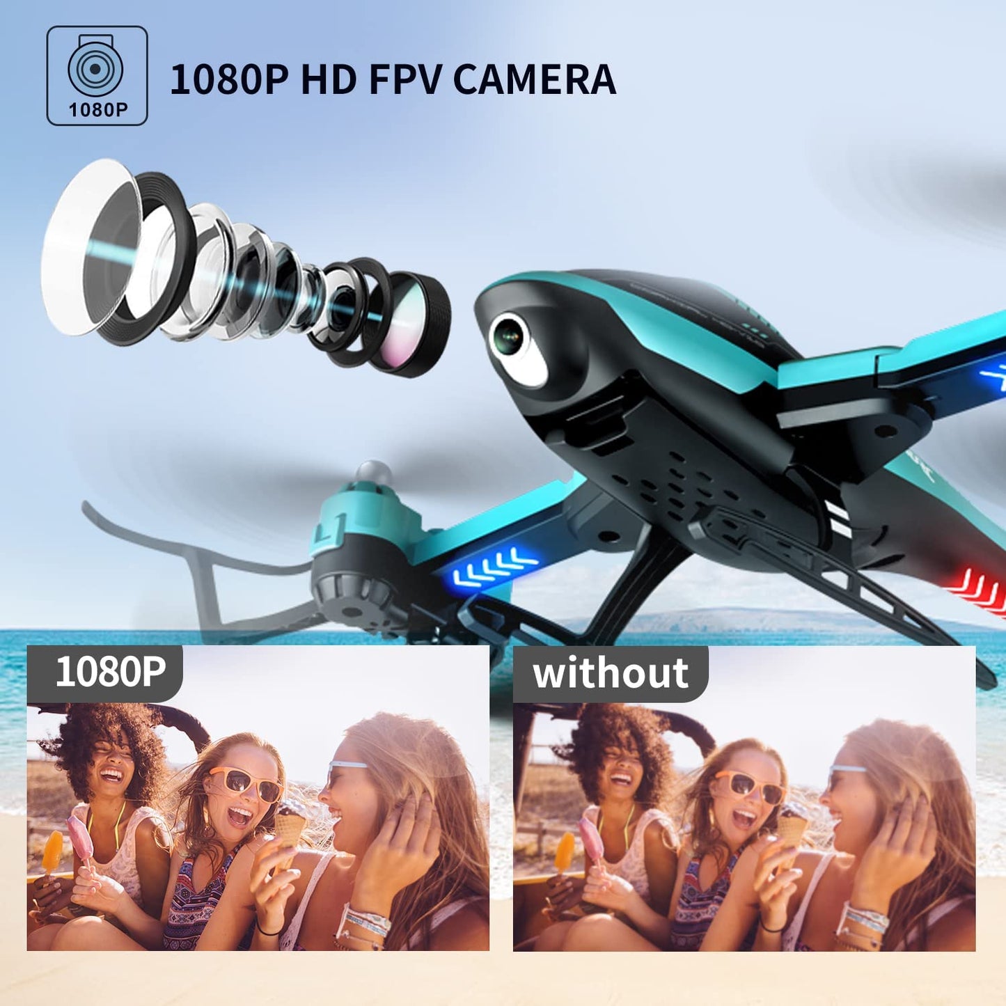Avelena | RC Helicopter Drone mit 1080P HD Kamera für Kinder Erwachsene