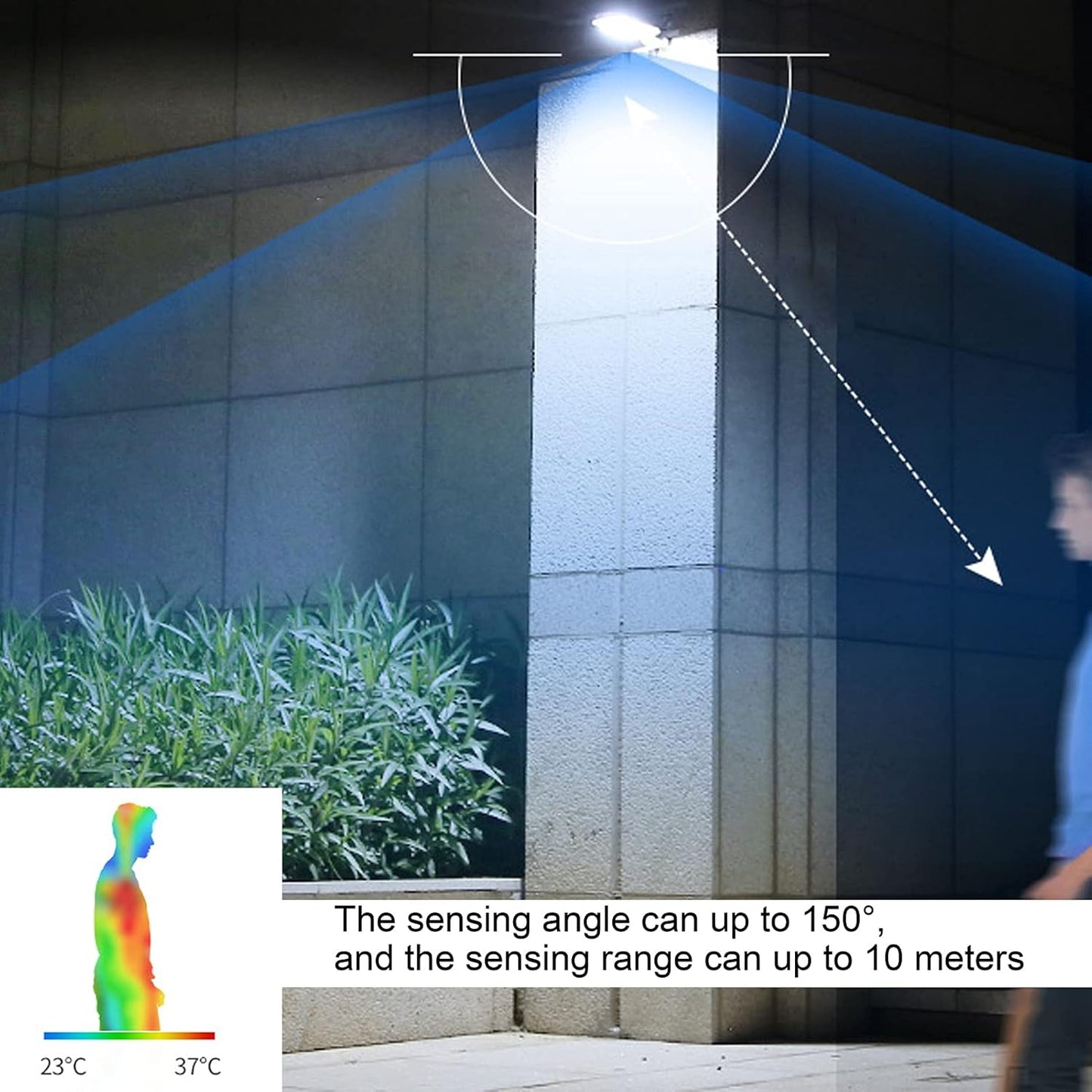 Avelena | Solar Wandleuchte mit Bewegungsmelder – LED Außenbeleuchtung für Garten & Terrasse