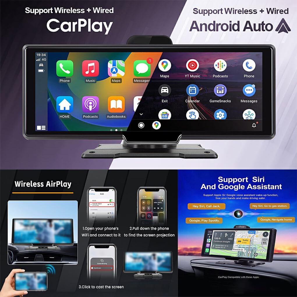 Avelena | CarVision Pro – Smartes Auto-Display mit Apple CarPlay, Android Auto & Dash-Kamera