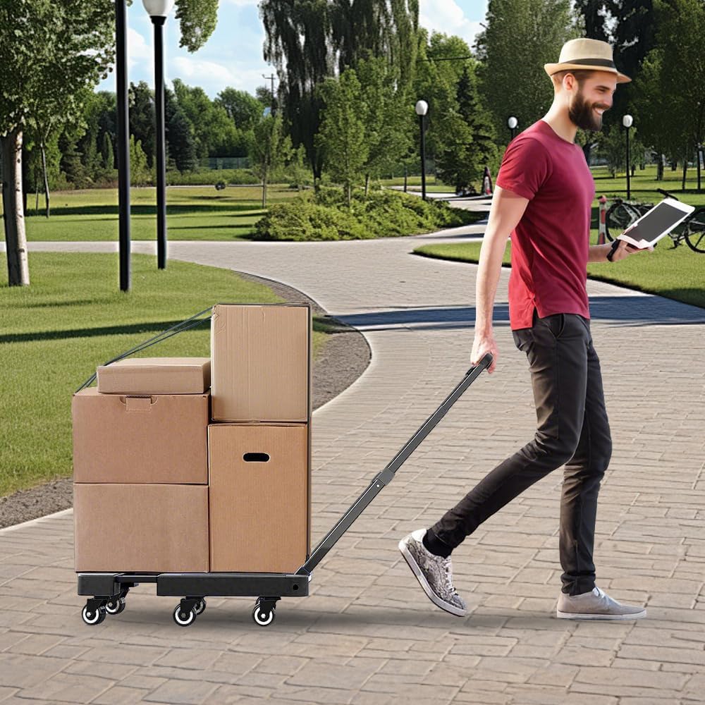Avelena | 6-Rad Falt-Handwagen mit 227 kg Tragfähigkeit & Teleskopgriff – LoadMaster