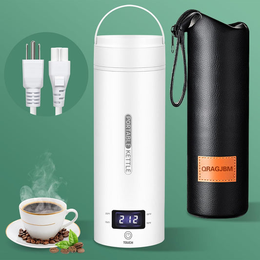 Avelena | Tragbarer elektrischer Reisekessel | Kompakte Edelstahl Smartkanne mit LCD