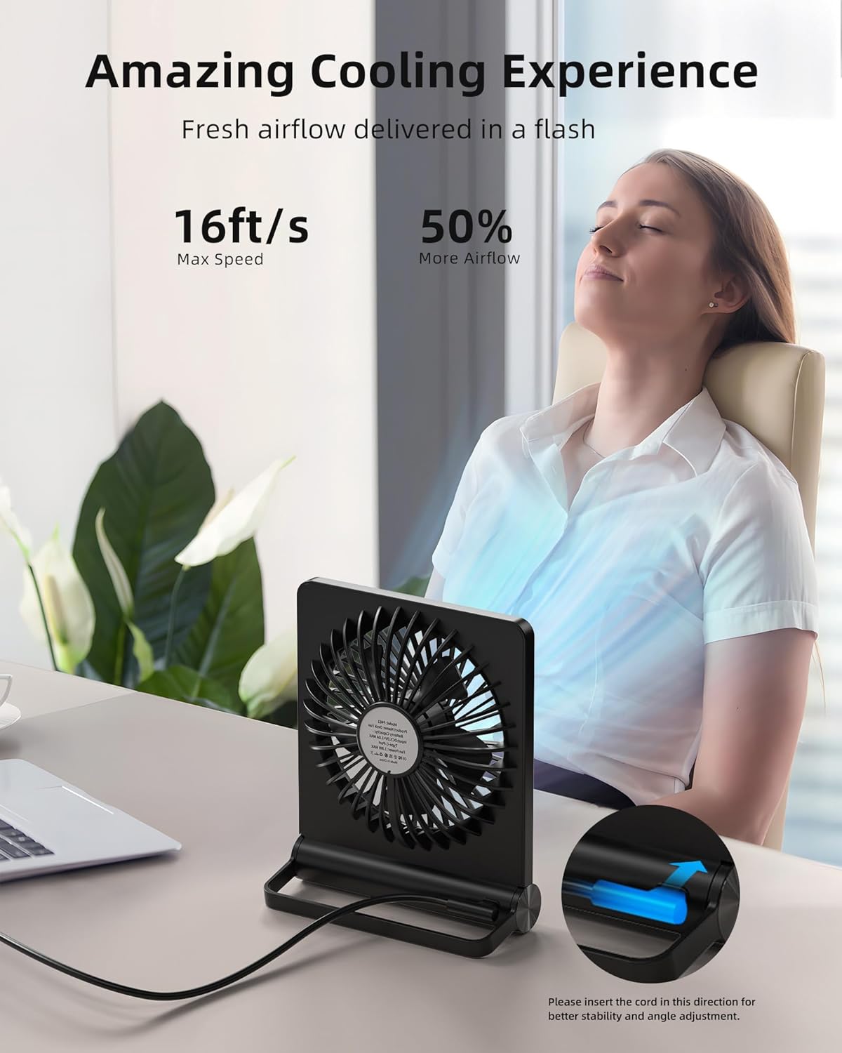 Avelena | Starker Wind Ultraleiser Kleiner Tischventilator
