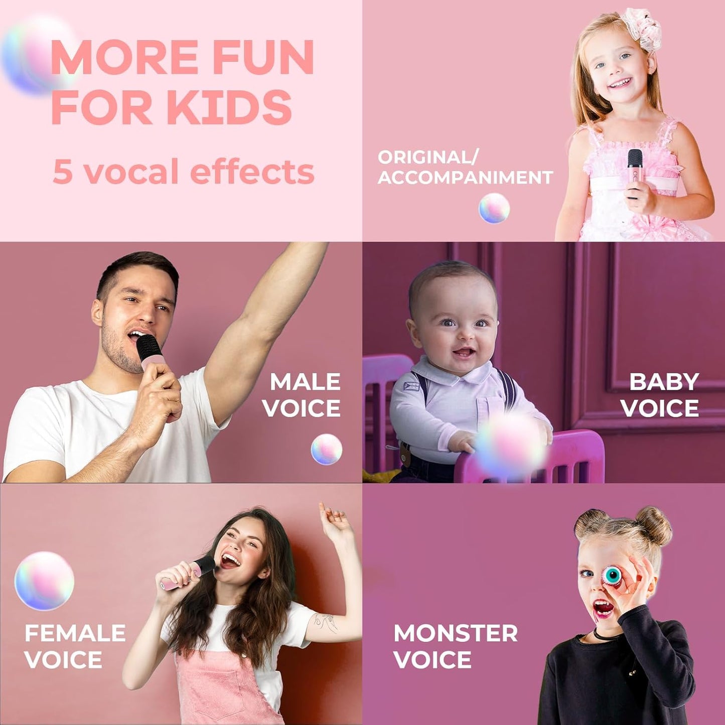 Avelena | Tragbare Mini Karaoke Maschine mit Bluetooth Lautsprecher & 2 Wireless Mikros – Veylo
