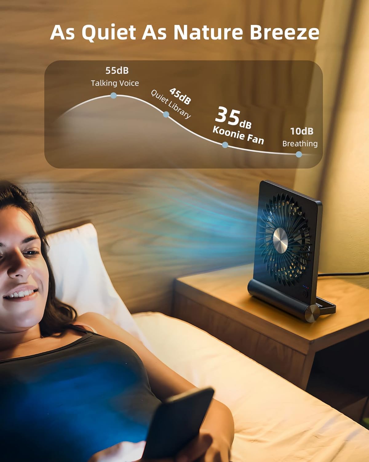 Avelena | Starker Wind Ultraleiser Kleiner Tischventilator