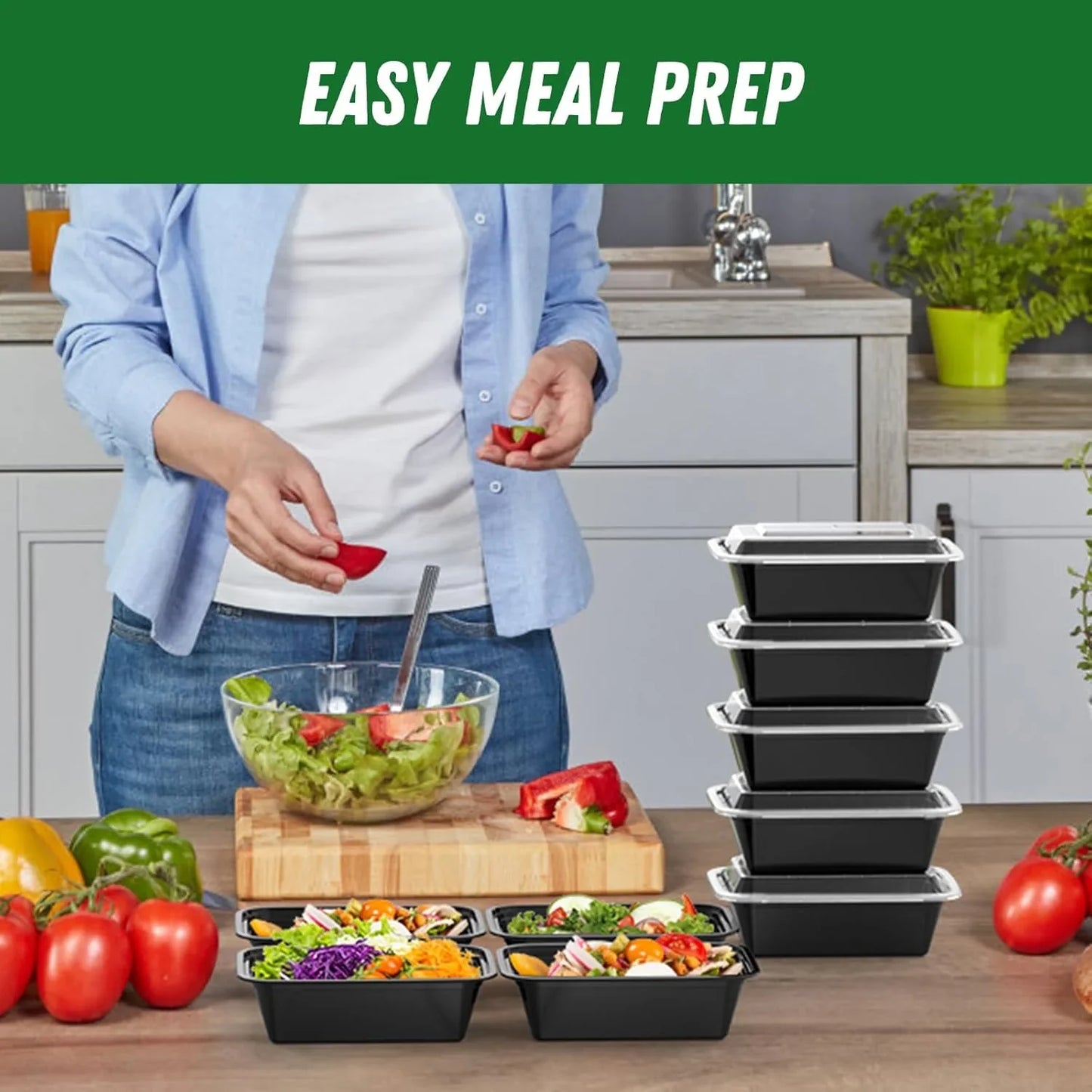 Avelena | 50-teiliges Meal-Prep-Behälter-Set mit Deckel – Ideal für Essensvorbereitung