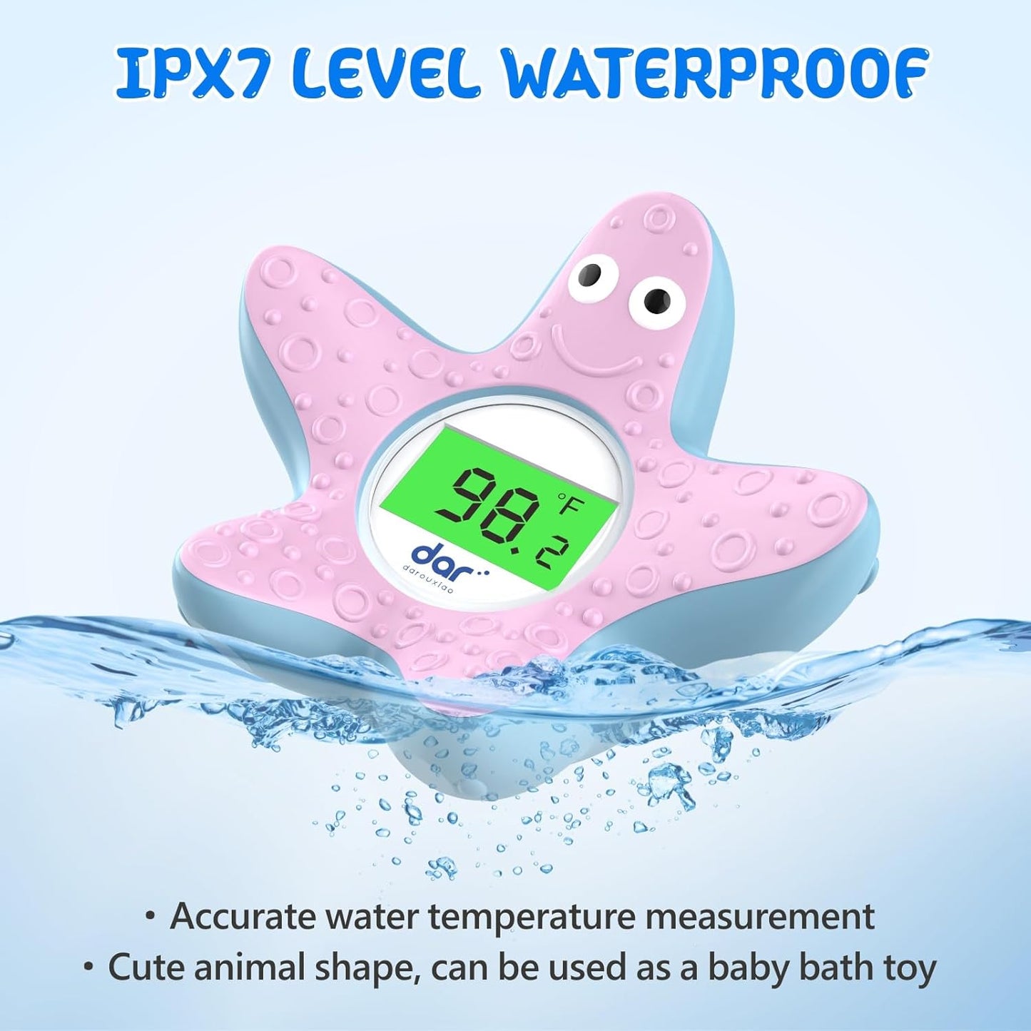 Avelena | AquaVeilig Baby Badthermometer – digitales Display mit 3 Farben und Temperaturwarnung