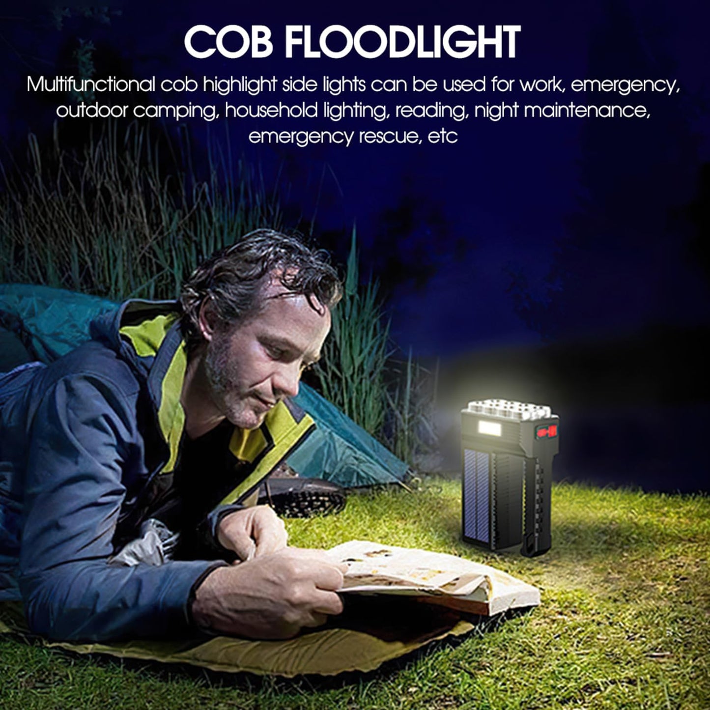 Avelena | Solar LED Taschenlampe – Wasserdichter, leistungsstarker Handstrahler mit Lithium-Batterie