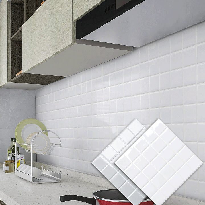 Avelena | Weiße Mosaik Peel & Stick Fliese Wasserfeste Küchenrückwand Tapete