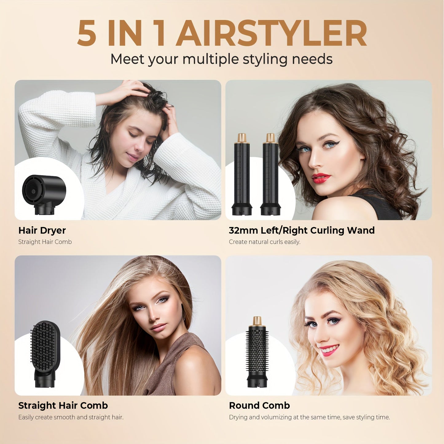 Avelena | AirLuxe | Professioneller Haartrockner und Multistyler für Alle Haartypen