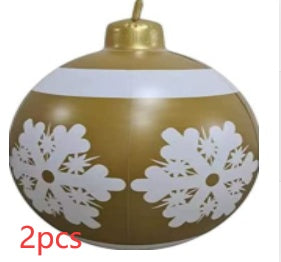 Avelena | Aufblasbare Weihnachtskugel Außendekoration 60cm – Wetterbeständige PVC Weihnachtsdekoration