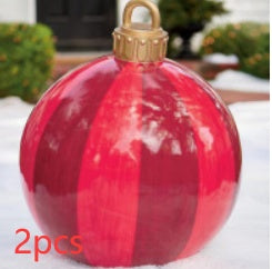 Avelena | Aufblasbare Weihnachtskugel Außendekoration 60cm – Wetterbeständige PVC Weihnachtsdekoration