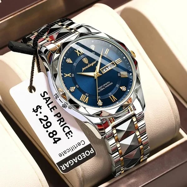 Avelena | Wasserdichte Top-Markenluxus-Herrenarmbanduhr mit Leuchtzifferblatt