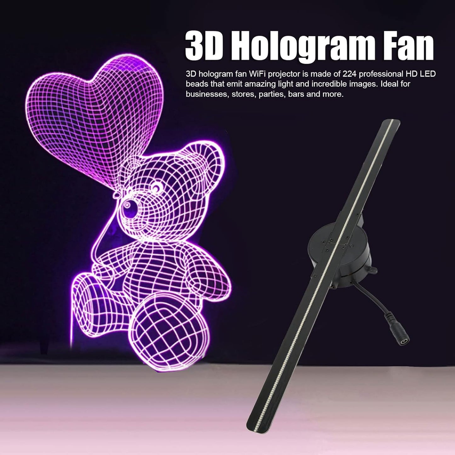 Avelena | 3D Hologramm LED Ventilator Projektor