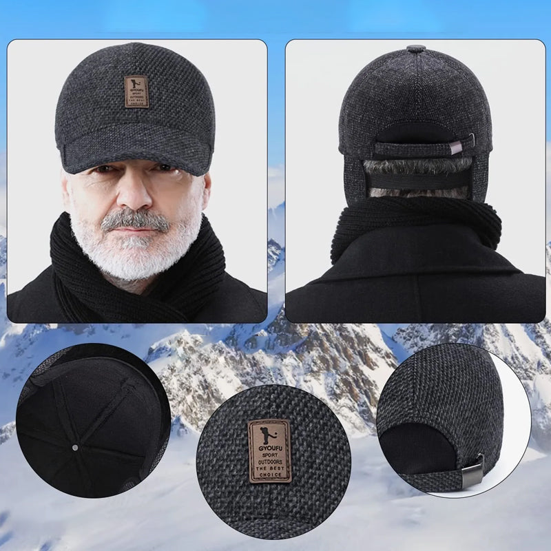 Avelena | Winter-Baseballmütze mit Ohrenwärmern