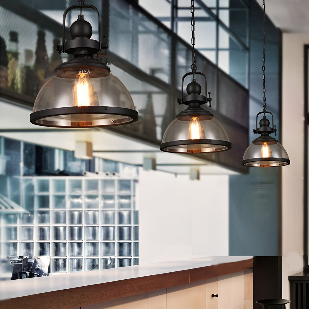 Avelena | Antike Glas Eisen Retro Industrie Kronleuchter Hängende Deckenleuchten