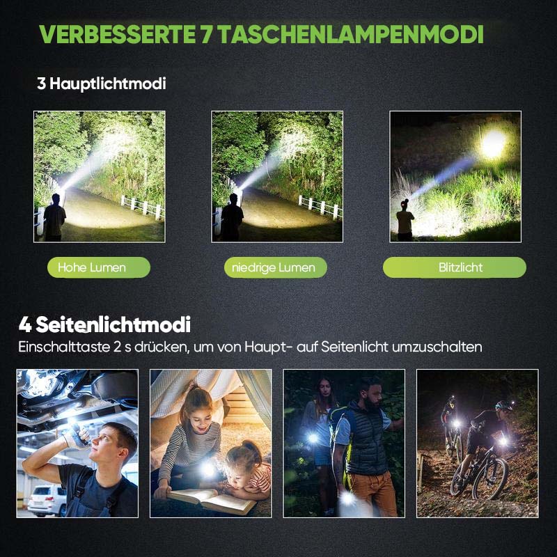Avelena | Ultrahelle Taschenlampe mit weißem Laser und großer Reichweite