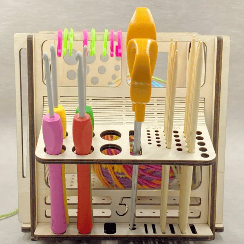 Avelena | All-in-One Holz Garnschale - Multifunktionales Strickwerkzeug