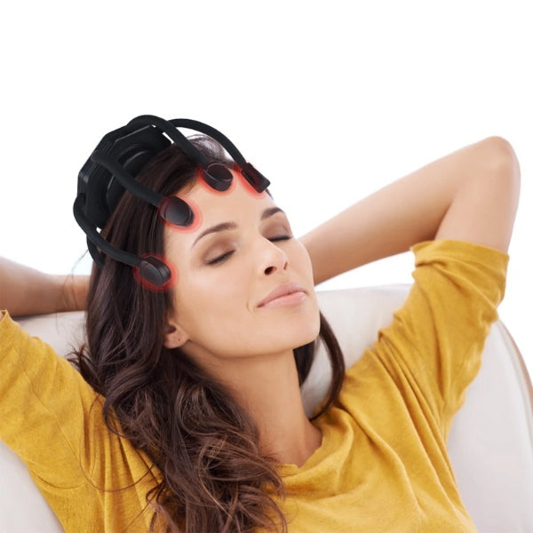 Avelena | Elektrischer Oktopus Kopf-Massager - Beste Kopf-Massagemaschine mit Vibrations-Therapie