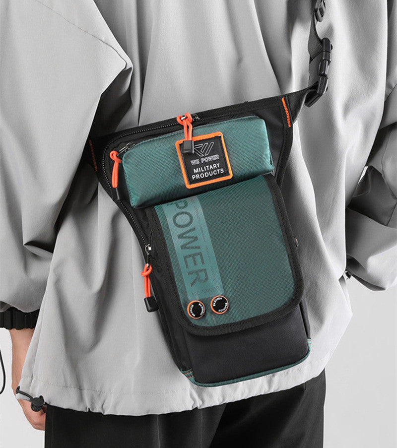 Avelena | Personalisierte Herren Motorrad Stil Wasserdichte Nylon Bein Brusttasche