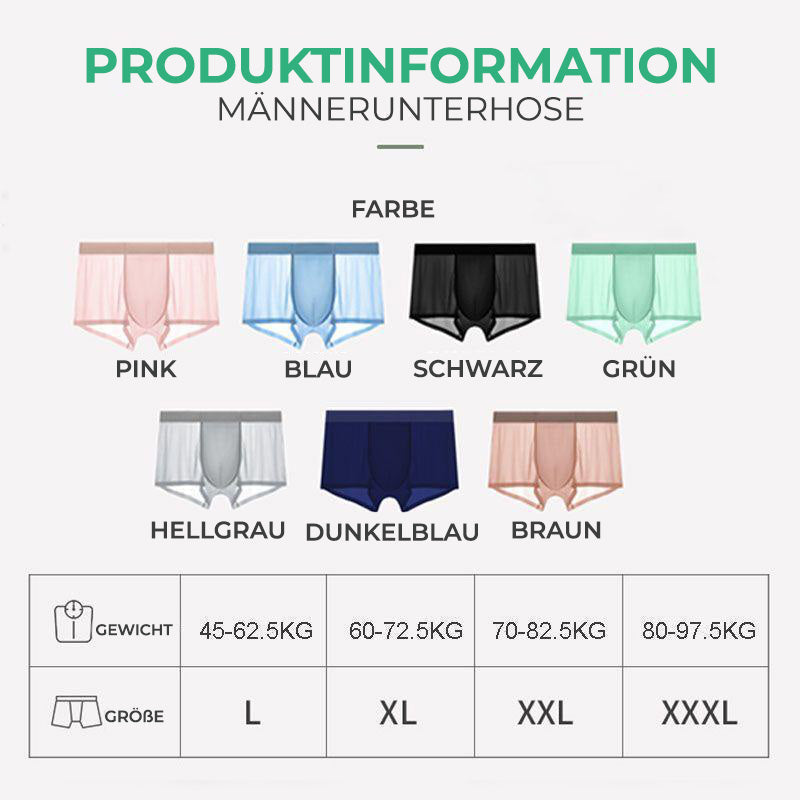 Avelena | Sommer Essentials Herren Eis Seiden Boxershorts Unterwäsche