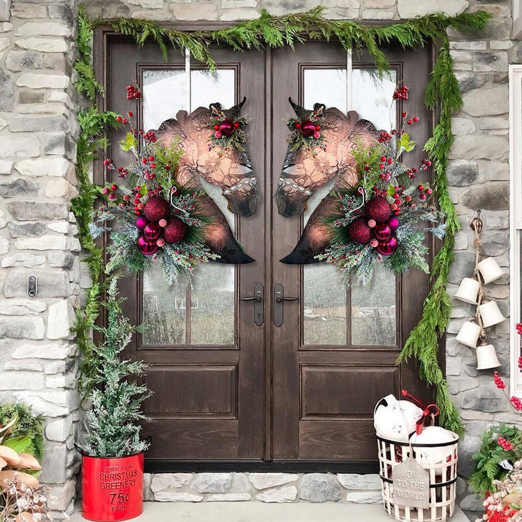 Avelena | Kerst Dressuur Houten Paardenhoofd