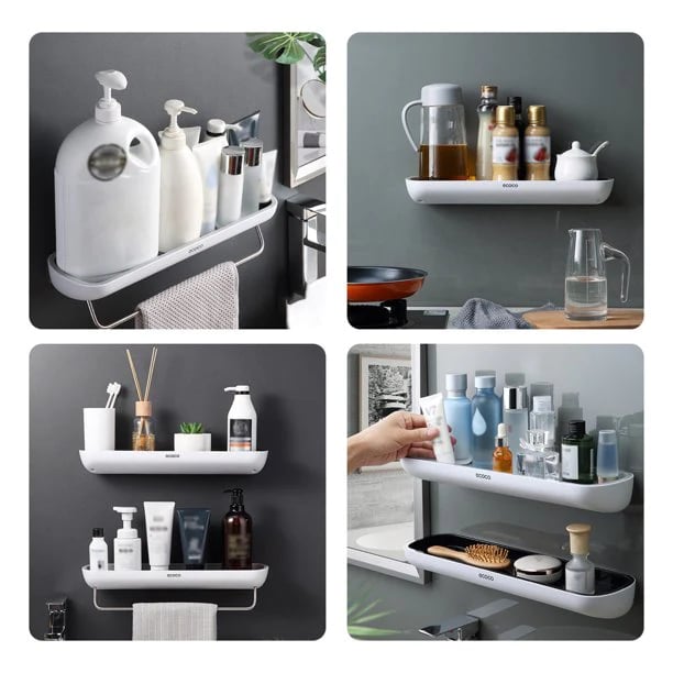 Avelena | 🚿EasyMount Aufbewahrungsregal für das Badezimmer - kein Bohren erforderlich