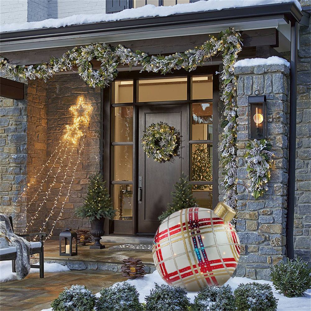 Avelena | Weihnachts Deko Kugeln aufblasbar | PVC Outdoor Kugeln | Wetterfest & Wiederverwendbar | Verschiedene Designs