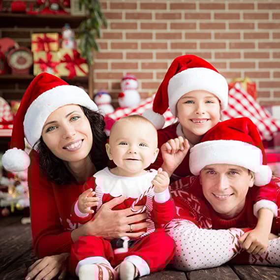 Avelena | Weihnachten Santa Hut | Singend & Tanzend | Elektrisch | Plüsch Rot | Lustige Geschenkidee & Party-Accessoire